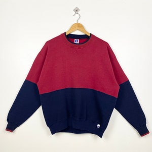 90s Russell Athletic Crewneck Sweatshirt Blue, Red Color Men’s XL