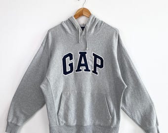 Vintage Gap Hoodie - Embroidery Logo - Grey Color - Men’s XS