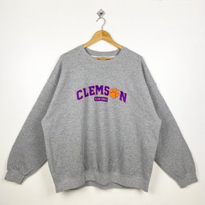 Vintage NCAA Clemson University Tigers Crewneck Sweatshirt Print Logo Grey Color Men’s XXL