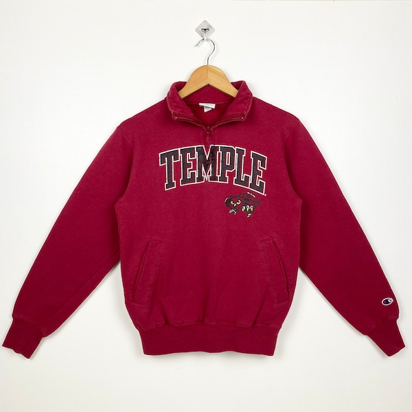 Vintage NCAA Temple University Owls Sweatshirt Print Logo Red Color Men’s XS