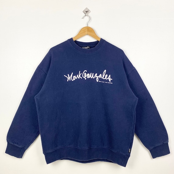[MARK GONZALES] MG DOODLE GRAPHIC SWEATSHIRT★ Vintage Mark Gonzales Crewneck Sweatshirt Print Logo Blue