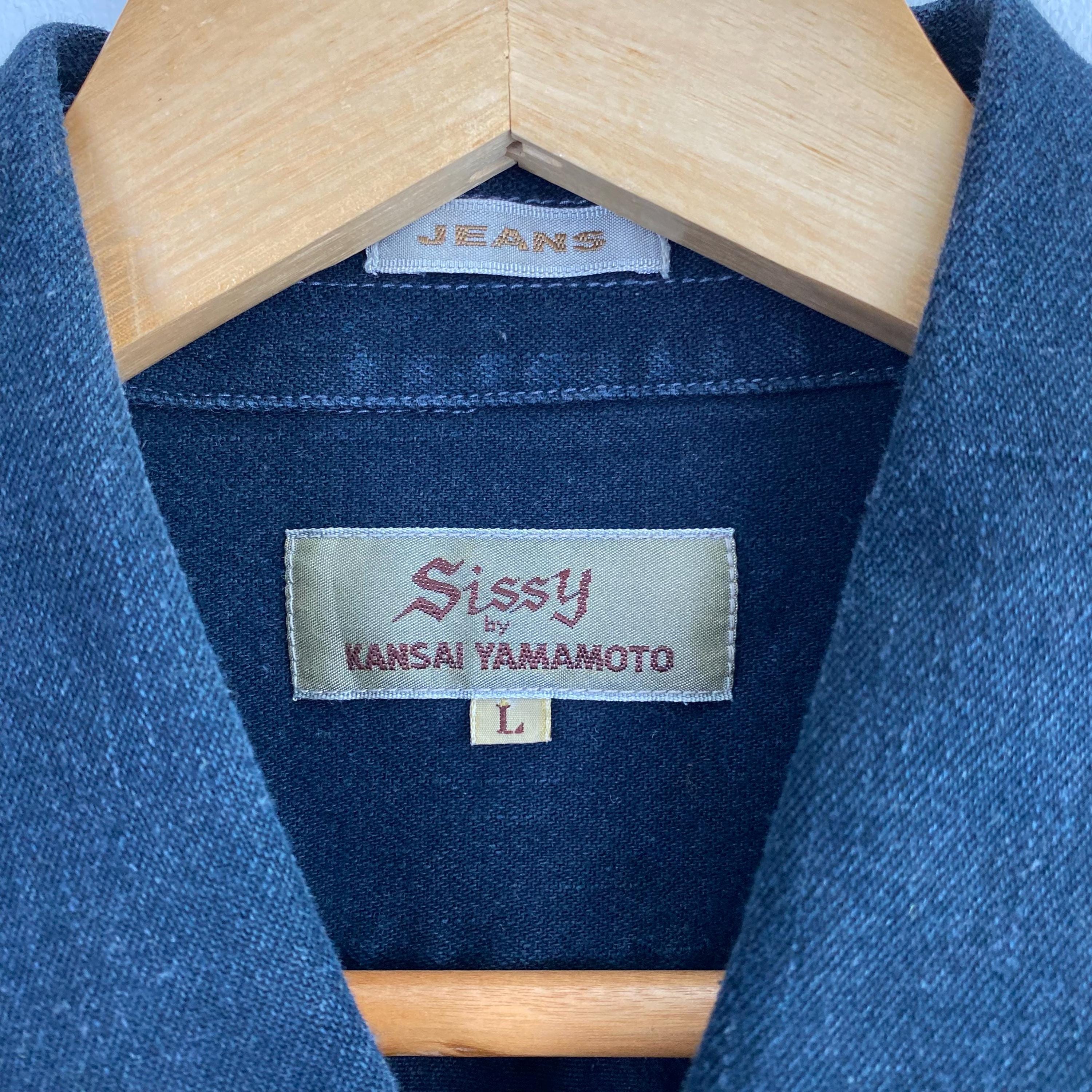 Vintage Kansai Yamamoto Denim Shirt Black Color Men