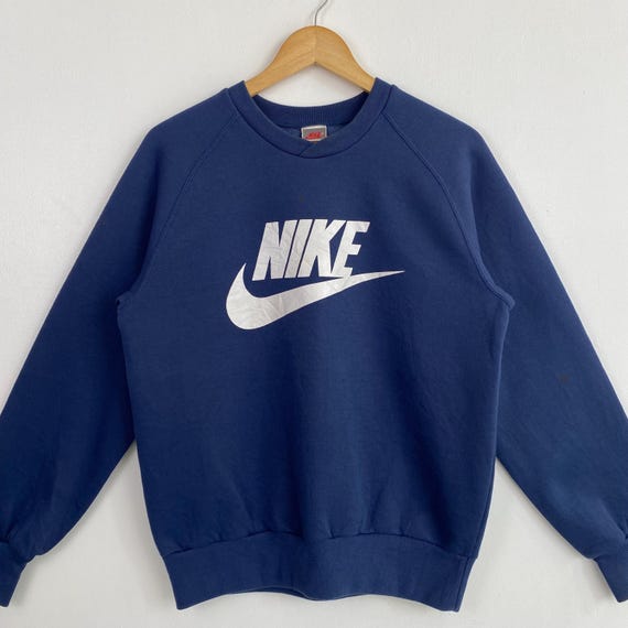 90s Nike Sweatshirt Print Logo Blue Color Men's M - Etsy