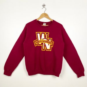 Vintage North Warriors Crewneck Sweatshirt Print Logo Red Color Men’s S