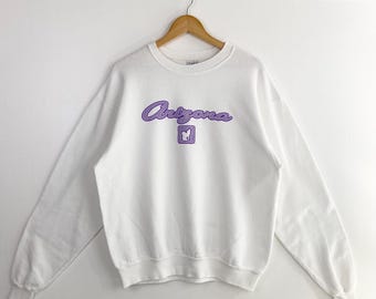 90s Arizona Crewneck Sweatshirt Print Logo White Color Men’s L