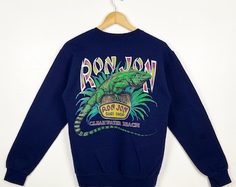 Ron Jon Surf Shop Crewneck Sweatshirt Print Logo Blue Color Men’s S
