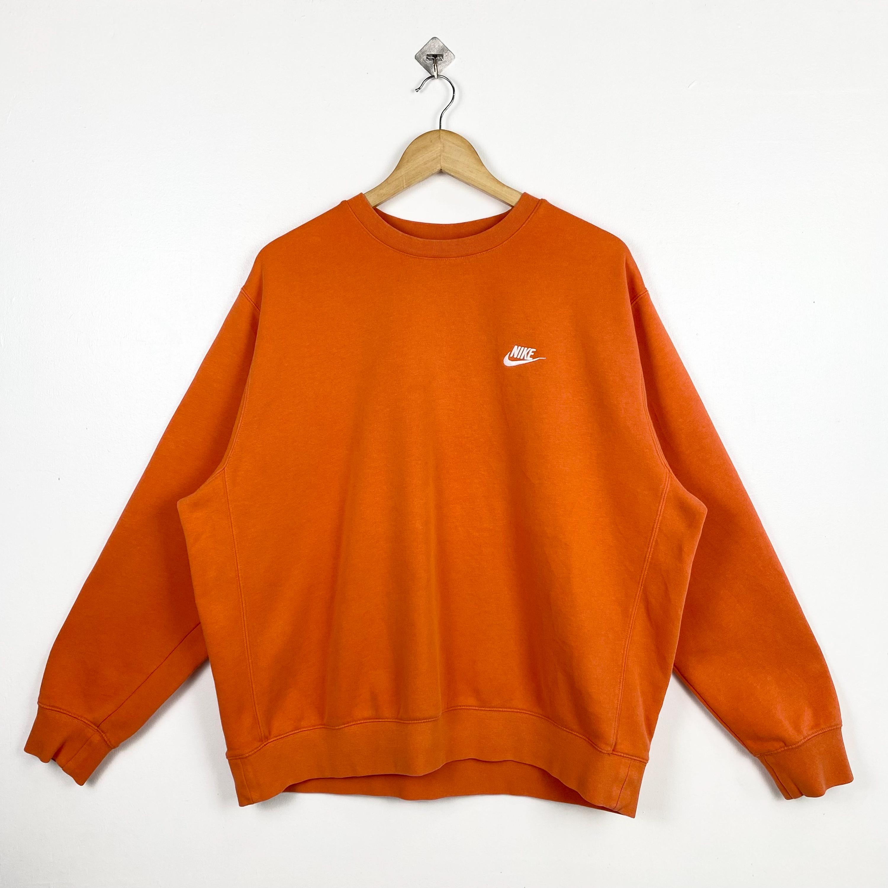 nike club crew sweatshirt orange