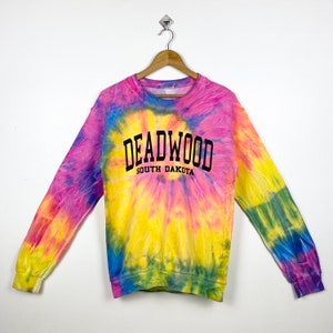 Vintage Deadwood South Dakota Crewneck Sweatshirt Print Logo Rainbow Color Men’s S