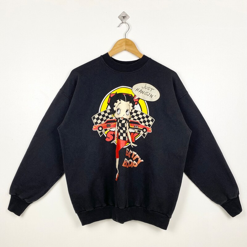 90'S TULTEX Betty Boop character sweatshirt, made in USA, men's size L /eaa503721