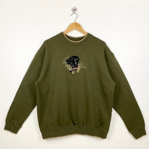 90s Morning Sun 'bird' Sweatshirt Print Logo Green Color