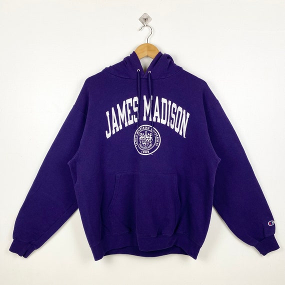 Vintage NCAA James Madison University dukes Hoodie Print Logo Purple Color Mens L Etsy