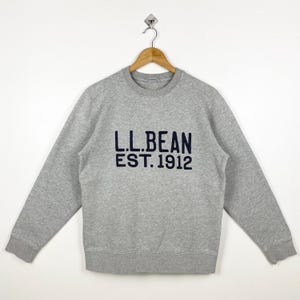 LL Bean Crewneck Sweatshirt Embroidery Logo Grey Color Men’s M
