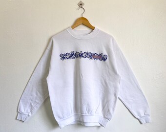 90s Seaworld Crewneck Sweatshirt Print Logo White Color Men’s L