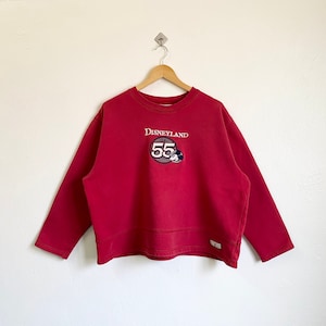 90s Disneyland Crewneck Sweatshirt Embroidery Logo Red Color Women’s XXL
