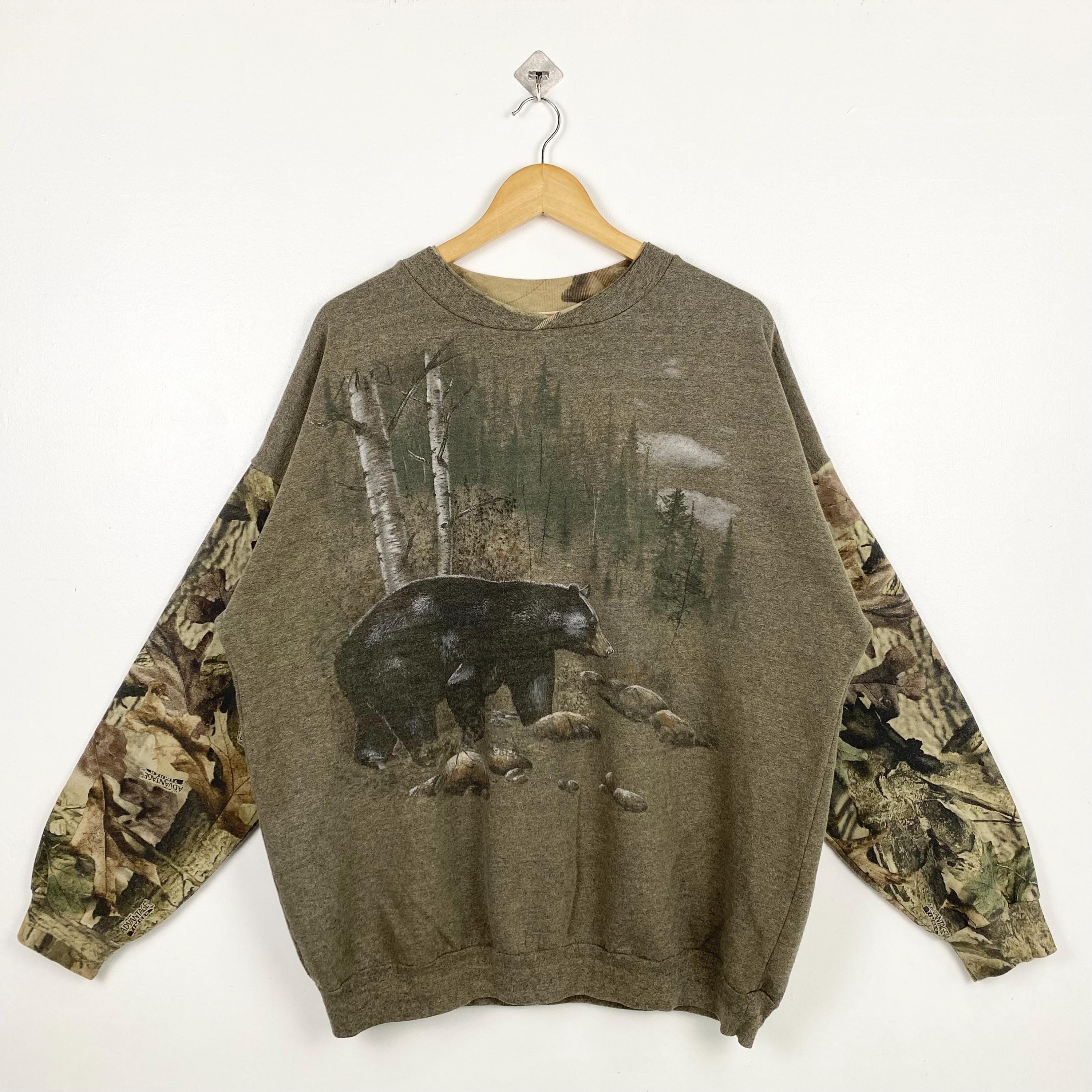 【GRAVER】24SS★ OF Big Bear Sweatshirt Men's Navy Cal Bears Big Cotton Quarter-Zip Pullover Sweatshirt