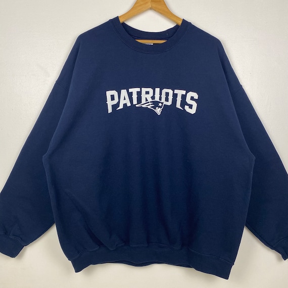 NFL New England Patriots Crewneck Sweatshirt Print Logo Blue Color Mens XXL Etsy Israel