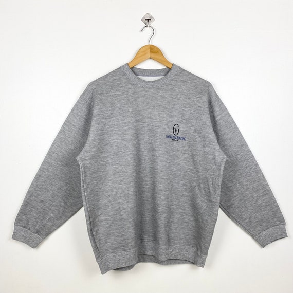 Valentino, 90s Gianni Valentino Crewneck Sweatshirt Embroidery Logo Grey Color Men’s L