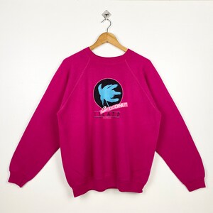 80s Coconut Island Hawaii Crewneck Sweatshirt Print Logo Pink Color Men’s XL