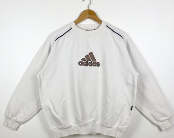 90s Adidas Equipment Crewneck Sweatshirt Embroidery Logo White Color Men’s M