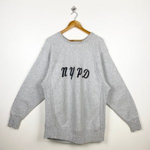 90s NYPD Crewneck Sweatshirt Print Logo Grey Color Men’s XXL