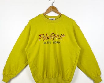 90s Polo Spirit Crewneck Sweatshirt Embroidery Logo Green Color Men’s Fit M