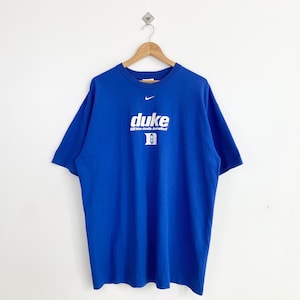 Vintage Nike X Duke University ‘Blue Devils’ T-Shirt Print Logo Blue Color Men’s XL