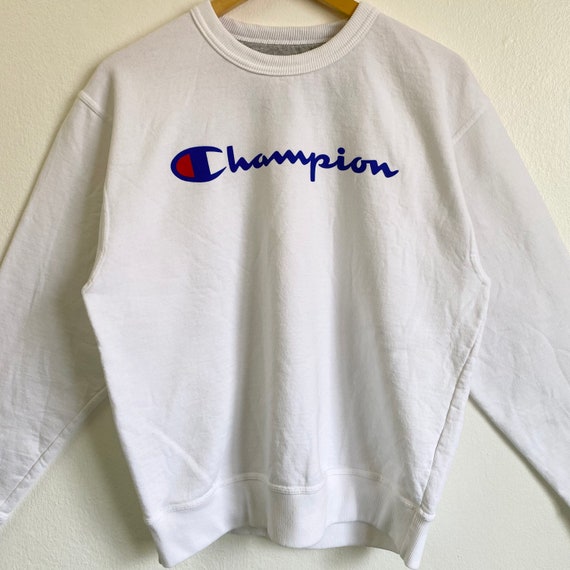 Vintage Champion Crewneck Sweatshirt Print Logo Weiße Farbe Herren M - Etsy  Schweiz