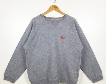 90s Adidas Crewneck Sweatshirt Embroidery Logo Grey Color Men’s L