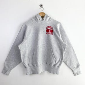 90s NCAA Cornell University ‘Big Red’ Hoodie Print Logo Grey Color Men’s S