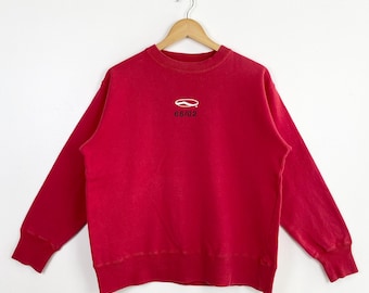 Felpa girocollo Vans anni '90 con stampa logo colore rosso da uomo M