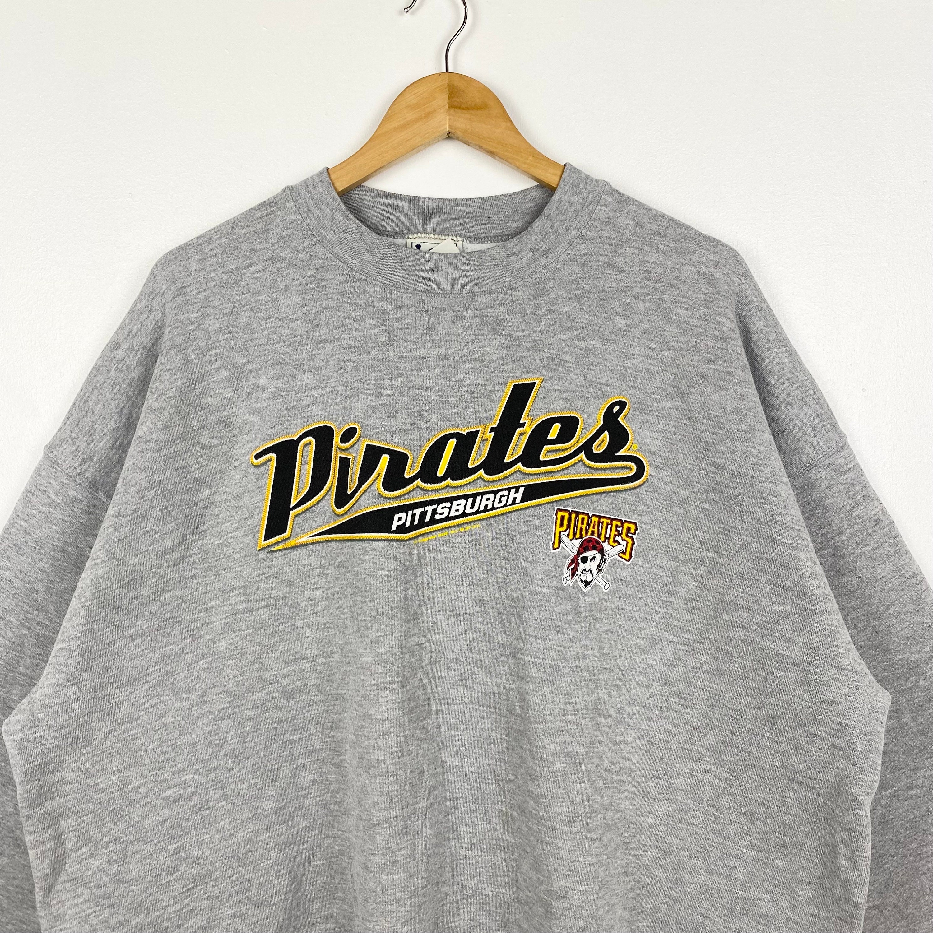 90s MLB Pittsburgh 'pirates' Crewneck Sweatshirt Print Logo Grey