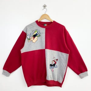 90s Gianni Valentino Crewneck Sweatshirt Embroidery Logo Red, Grey Color Men’s L