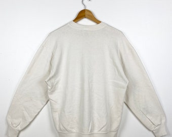 Tシャツ・カットソー +AMBLER+ Bear planet sweatshirt ivory AMM1223 90s Art Teddy Bear Crewneck Sweatshirt Print Logo White