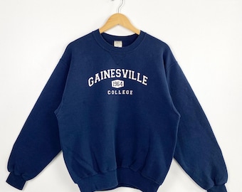 Vintage Gainesville State College Crewneck Sweatshirt - Print Logo - Blue Color - Men’s M