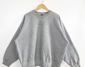 Vintage Nike Crewneck Sweatshirt - Embroidery Logo - Grey Color - Men’s XL