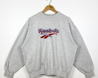 90s Reebok Crewneck Sweatshirt Embroidery Logo Grey Color Men’s L