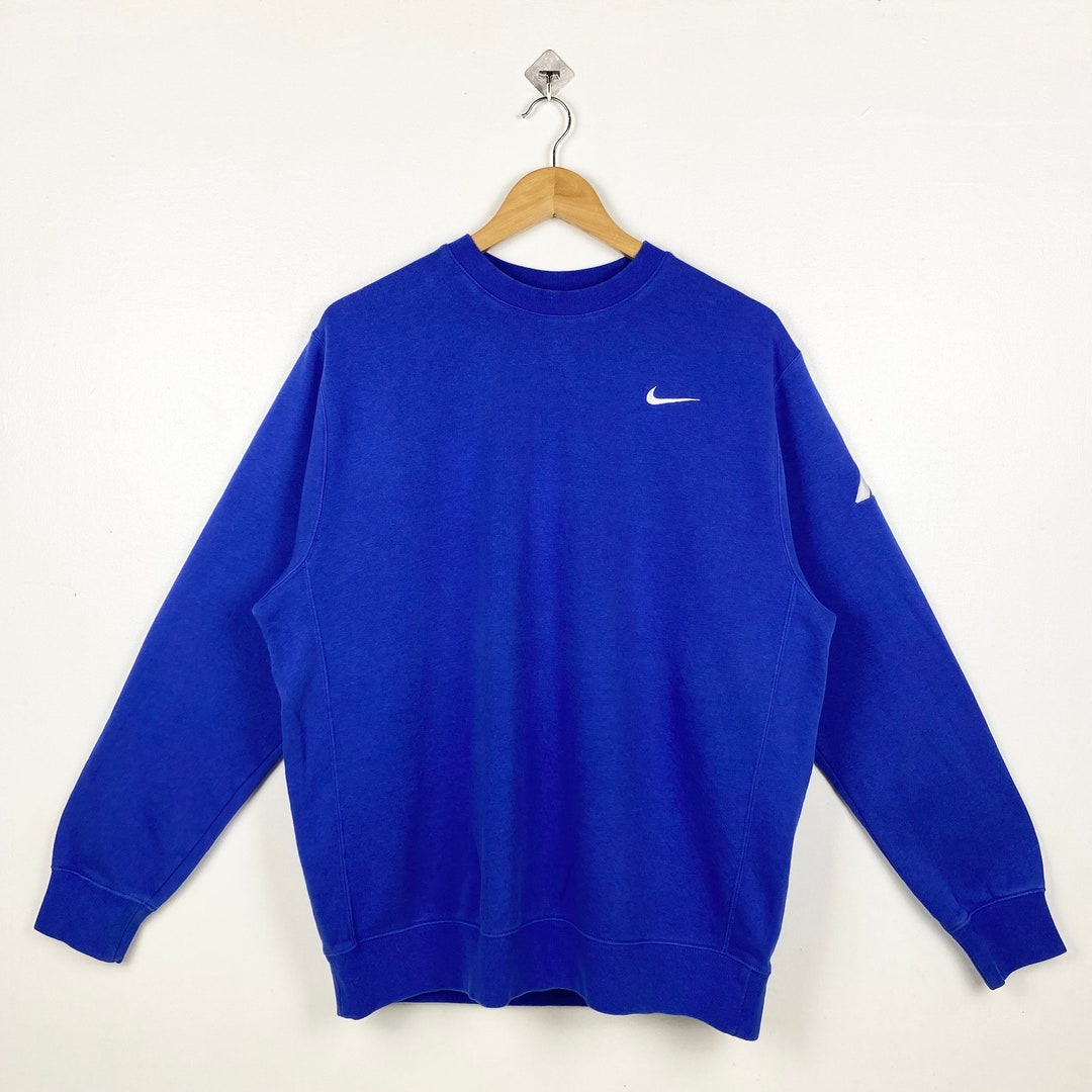 Nike Crewneck Sweatshirt Embroidery Logo Blue Color Men’s L