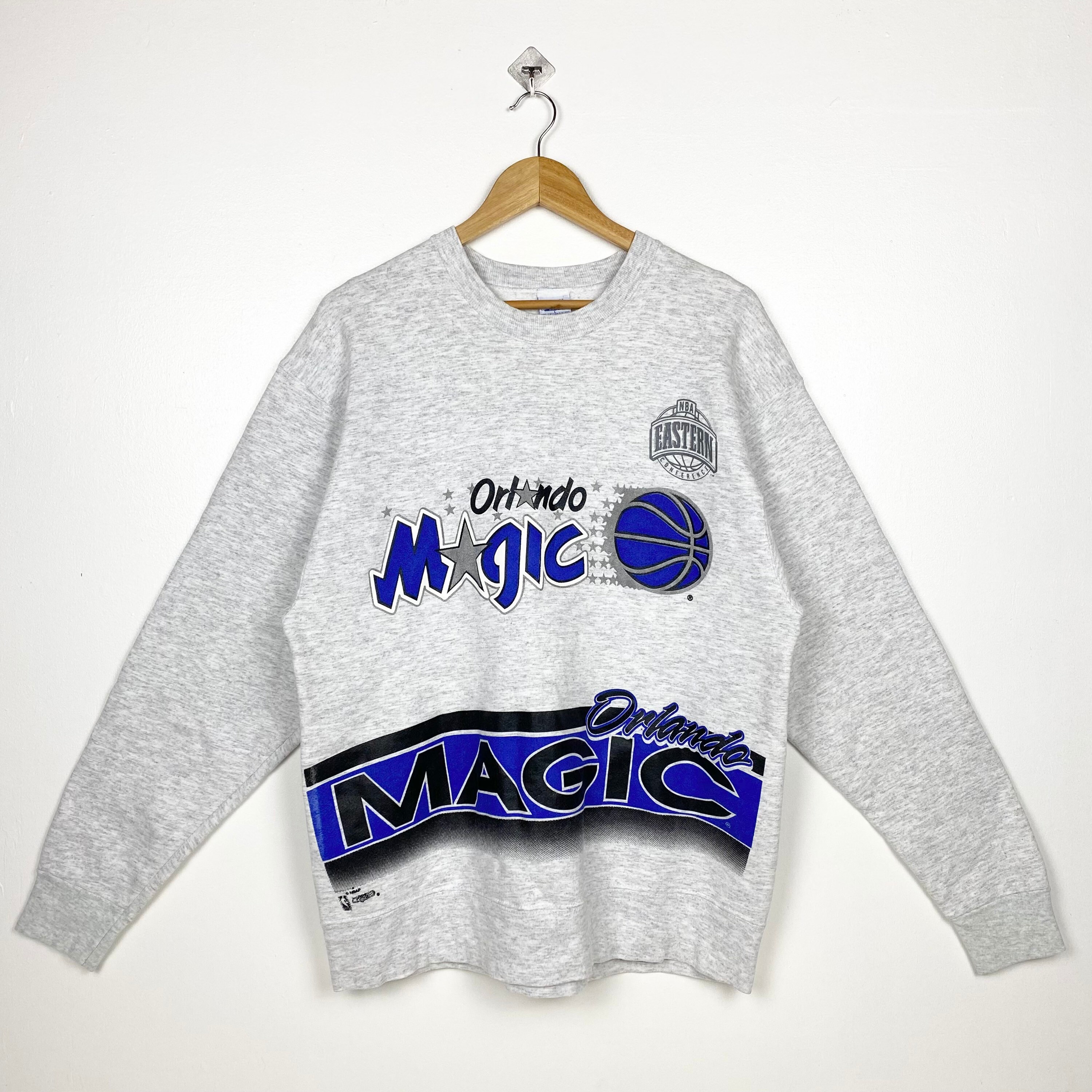 90s NBA Orlando magic Crewneck Sweatshirt Print Logo Grey Color Mens L Etsy