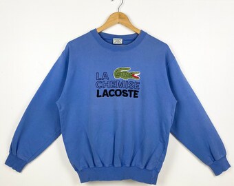 90s Chemise Lacoste Crewneck Sweatshirt Embroidery Logo Blue Color Men’s M