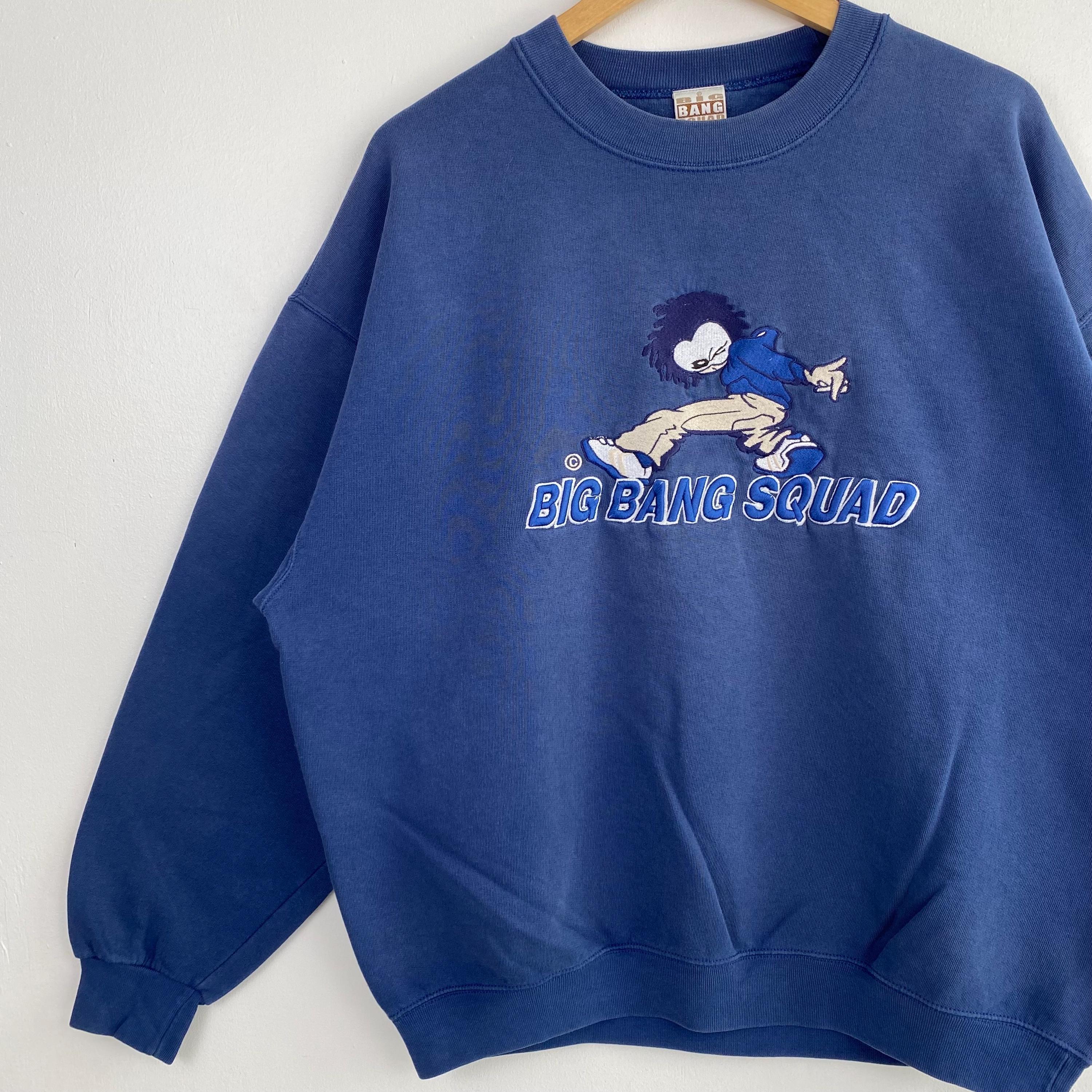 90s Big Bang Squad Crewneck Sweatshirt Embroidery Logo Blue Color