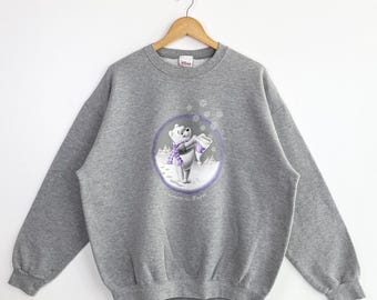 90s Disney Winnie the 'pooh' Crewneck Sweatshirt Print Logo Grey