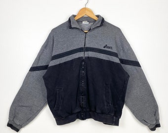 Vintage Asics Sweater Embroidery Logo Grey, Black Color Men’s M