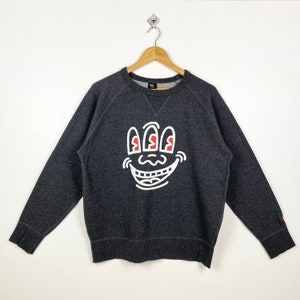 Keith Haring Crewneck Sweatshirt Print Logo Grey Color Men’s L