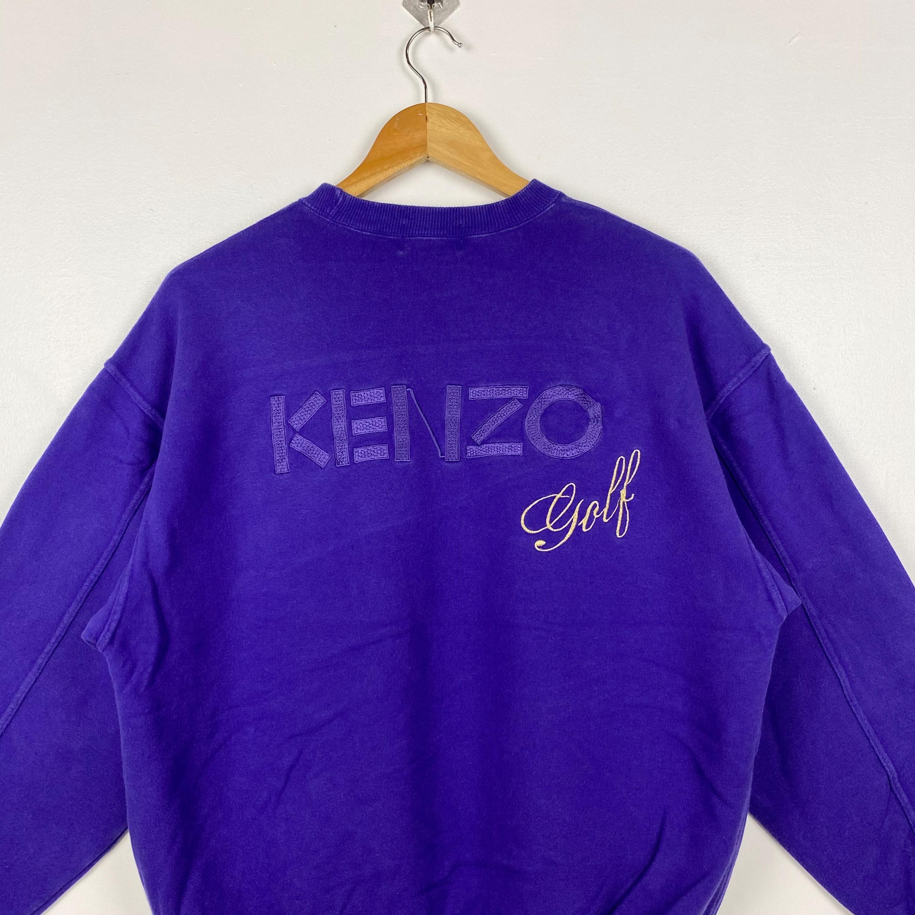 90s Kenzo Golf Crewneck Sweatshirt Embroidery Logo Purple Color