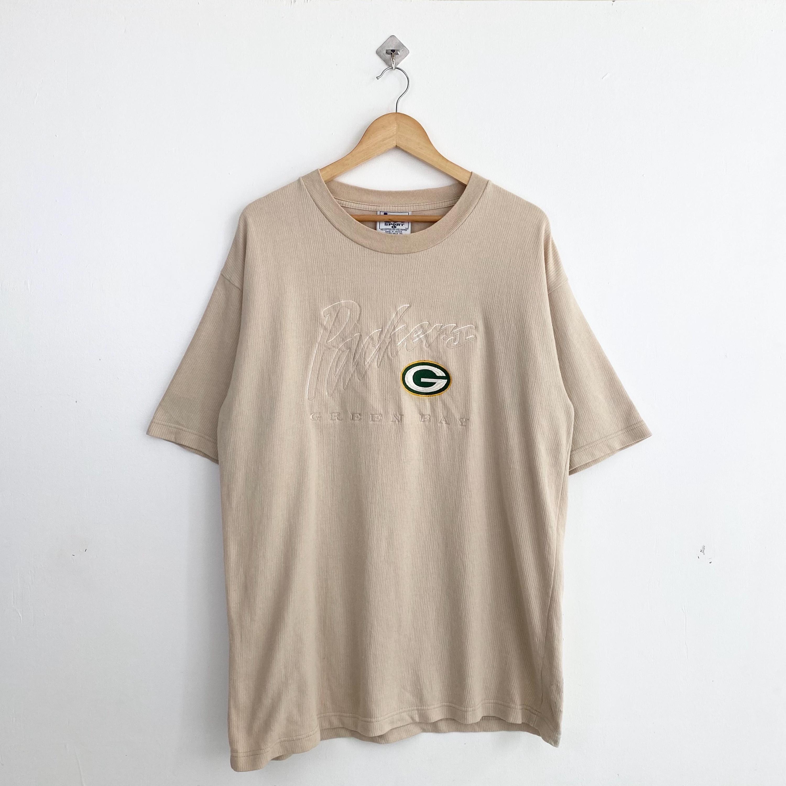 90s NFL Green Bay 'packers' T-shirt Embroidery Logo Brown Color