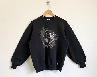 90s Shells Crewneck Sweatshirt Print Logo Black Color Men’s L