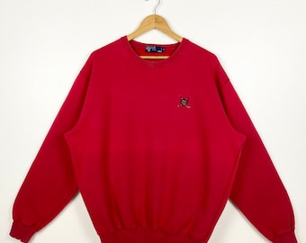 90s Polo Ralph Lauren Crewneck Sweatshirt Embroidery Logo Red Color Men’s M