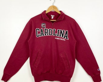 Vintage NCAA University of South Carolina „Gamecocks“ Crewneck Sweatshirt Patch Logo Rot Farbe Herren S