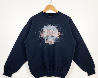 Vintage Omaha Lancers Hockey Crewneck Sweatshirt Print Logo Black Color Men’s M