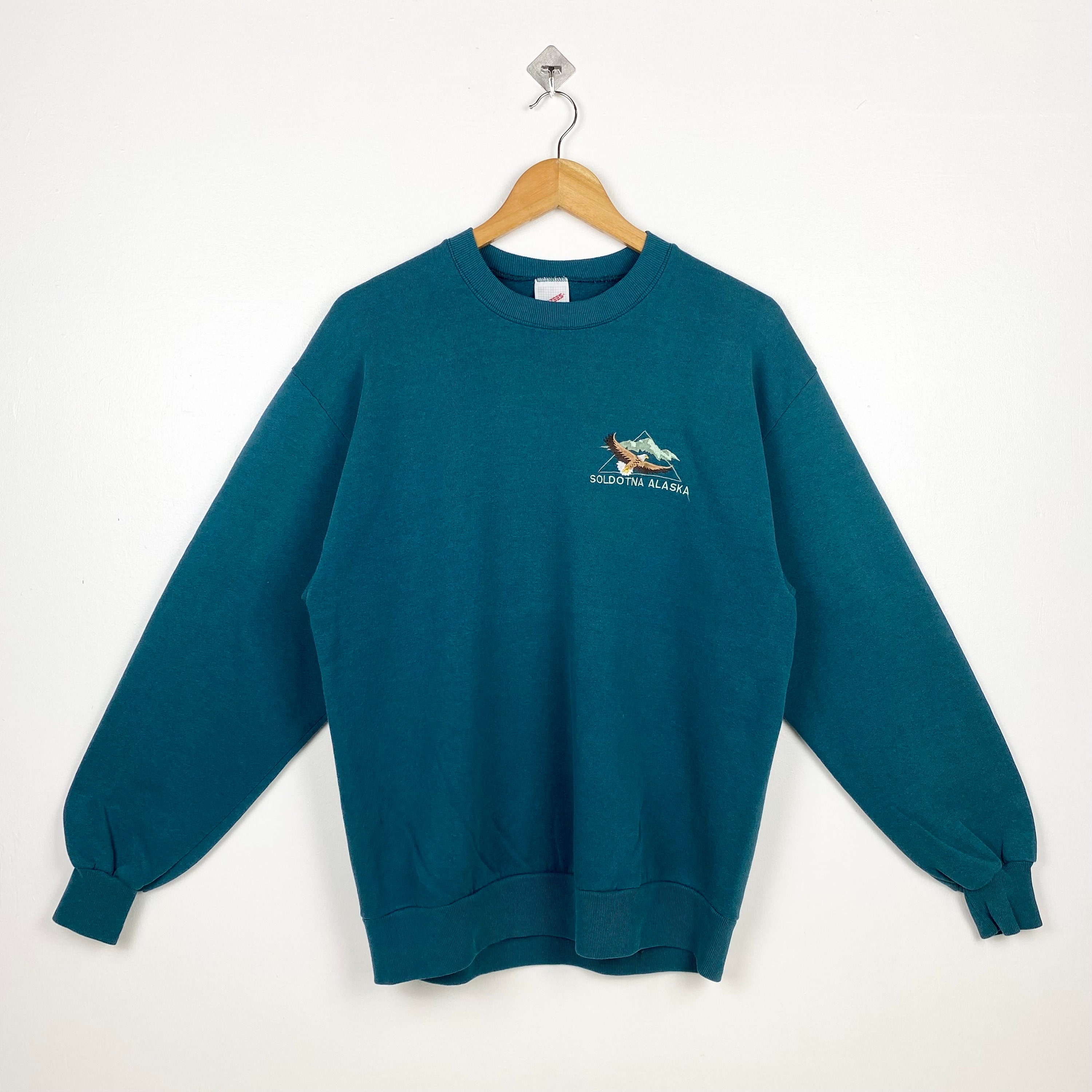 90s Soldotna Alaska Crewneck Sweatshirt Embroidery Logo